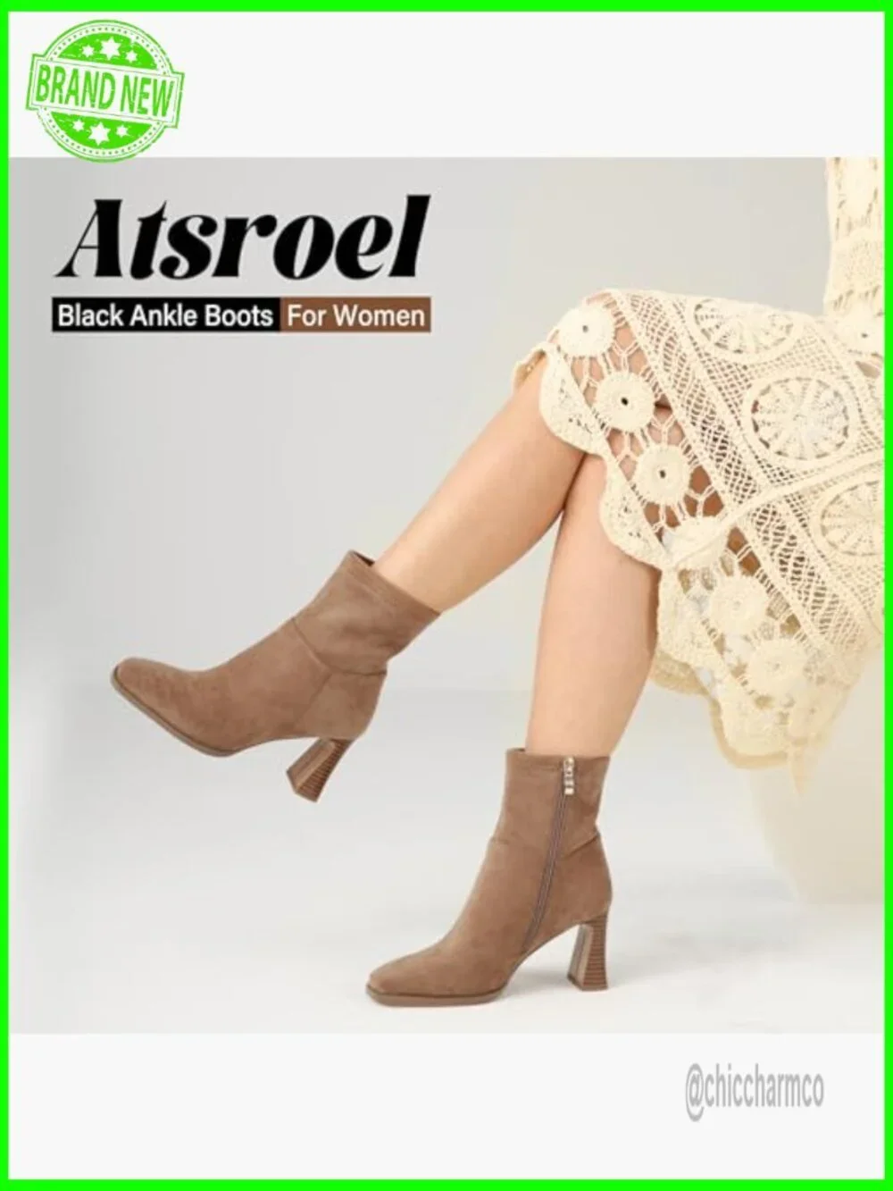 Square Toe Chunky Heel Ankle Booties Side Zip Short Boots Low Heel Fashion Fall